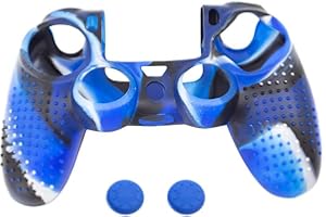 OcioDual Silikon Schutz Hülle Kompatibel mit PS4/Slim/PRO DREI Farben Blau Controller Skin Case Protector Anti-Rutsch Gummi