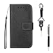 Produktbild Galaxy S6 Edge Hülle, SsHhUu Echt Leder Hülle [Pfauenblumen] Kartenfach Standfunktion Magnet Ledertasche mit Schlaufenclip + Schreibkopf für + Lanyard for Samsung Galaxy S6 Edge G925F 5.1" Schwarz