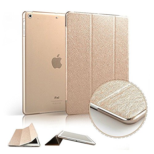 für Apple ipad mini 1 / mini 2 Ledertasche Case Hülle – Yihya Ultra Slim PU Leder Klappbar Cover Kunstleder Schutzhülle mit Standfunktion und Auto Sleep / Wake Up + Displayschutzfolie & Stift – Gold - 8
