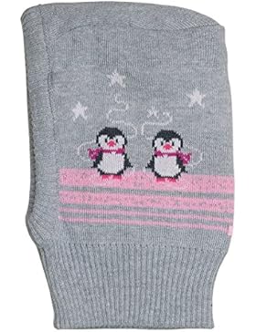 MaxiMo BABY Schlupfmütze, Sturmhaube, doppelwandig, grau/pink mit Motiv