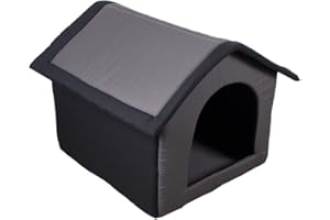 SunnyDogs Stoff-Hundehütte/Hundehöhle, grau - L 64 x B 57 x H 60 cm