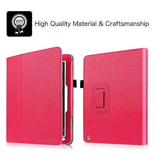 Fintie Odys Iron Hülle Case – Slim Fit Folio Kunstleder Schutzhülle Cover Tasche mit Ständerfunktion und Stylus-Halterung für Odys Iron 24,6 cm (9,7 Zoll) Tablet-PC, Magenta - 2