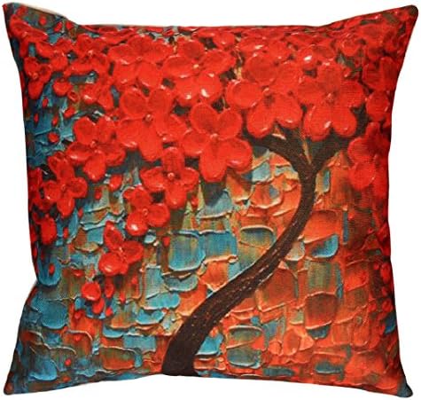 Yistu Pillow Case,Soft Luxury Flower Tree Waist Sofa Bed Cushion Cover 45cm*45cm