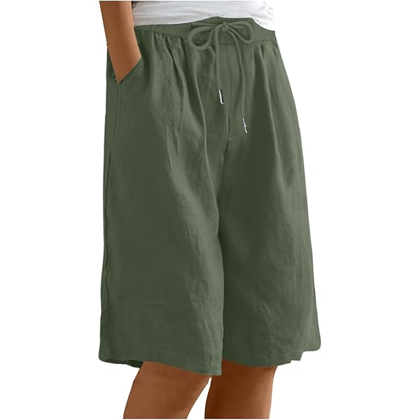 Amazon Ladies Wide Leg Shorts Pocket Coffee Cargo Shorts For Women