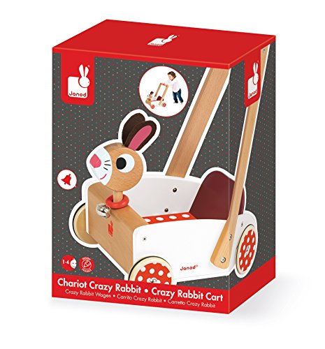 Janod 05997 – Lauflernwagen Crazy Rabbit, mit Glöckchen - 6
