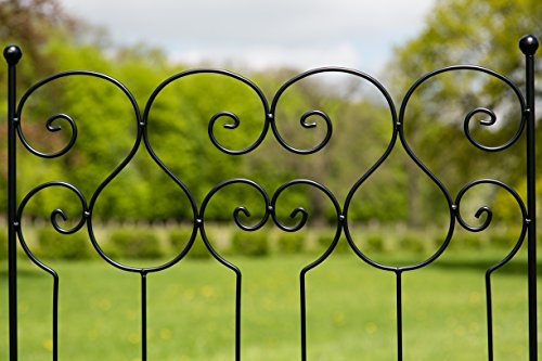 Steckzaun Höhe: 195cm Schwarz B: 80cm Rankhilfe Rankgerüst Rankgitter Metall - 4