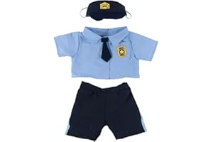 SPLODGE TEDDY PARTIES Vestito blu della polizia - Vestito da orsacchiotto – Taglia Teddy: 40 cm – orso non incluso.