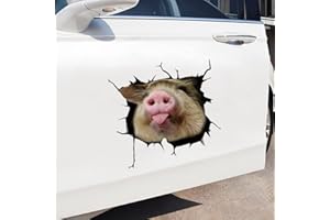 LSGGTIM 4 adesivi per auto a forma di maiale, 30 cm x 30 cm, divertenti adesivi per auto, 3D, per lunotto posteriore, per laptop, Windows, frigorifero, camper, camion, 4 pezzi