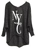 Waschen -30° Emma & Giovanni - Pullover Mit Druck- Damen (XL/XXL, Schwarz)