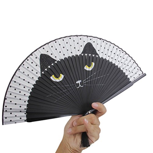 OULII Hand-Fan Männer Hand Held Fans Falten Fan Party Favor (schwarz) - 8