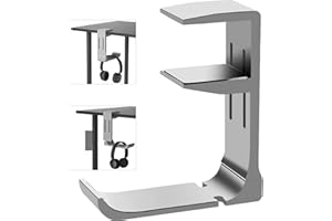 SLLWARI Kopfhörer Ständer Verstellbar Kopfhörer Halterung 360° Drehung Kopfhörerhalter Universal Headset Halterung Hochwertiges Verdicktes Metall für alle Gaming Headset und Bluetooth-Kopfhörer (Silber)