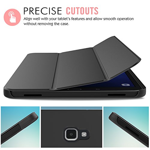 MoKo Samsung Galaxy Tab A 10.1 Hülle – Ultra Lightweight Slim PU Leder Schutzhülle Smart Case mit Standfunktion und Auto Sleep / Wake Up Funktion für Samsung Galaxy Tab A 10.1 Zoll (2016) Wi-Fi/ LTE T580N / T585N Tablet-PC, Schwarz - 4
