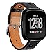 Produktbild Smart Uhrenarmband für Fitbit Versa, vneirw Luxus Leder Armbanduhr Ersatz Band Armband Armband Armbänder Zubehör, schwarz