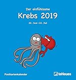 Sternzeichen Krebs 2019 - Sternzeichenkalender, Postkartenkalender, Horoskop, Astro 2019 - 16 x 17 cm by 