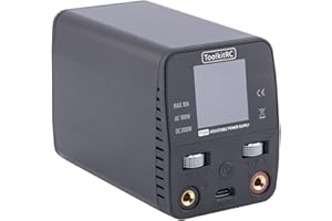 ZIJUNYUAN ToolkitRC P200 V2 - Mini caricatore Lipo 30 V AC100 W DC200 W 10 A GaN regolabile Mini Desktop alimentatore USB uscita