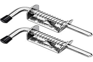 N\A 2 pezzi chiavistello con molla, a molla perno serratura porta scorrevole chiavistello a molla in metallo 304 acciaio inox barilotto bullone serratura a molla per patio porta shed