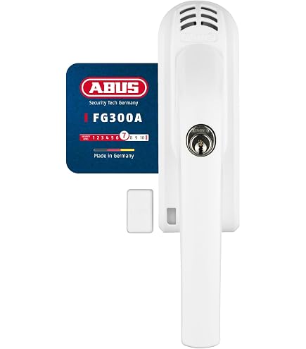 Set Di 3 Maniglie Con Blocco Antifurto ABUS Fg200 Per Finestre - Serratura A Spinta, Livello Sicurezza 3, Bianco