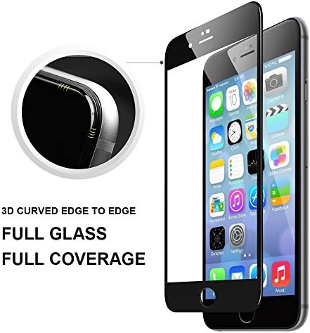 ARTLESS [Full Glass] Anti-scratch 3D Curved Tempered Glass Full Coverage Ultra Thin Anti-scratch Edge to Edge Protector Cover for iPhone 7/ iPhone 8 (Black)