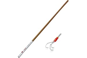 ‎WOLF GARTEN WOLF-Garten 71AAO001650 Set Grubber mit Holz-Stiel BA-M/ZM 140 (P785) NEU2018, Rot, 145 x 26 x 21 cm