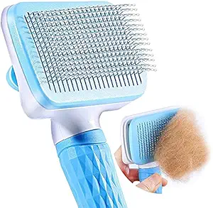 RvPaws Slicker Dog Comb Brush Pet Grooming Brush Daily Use to Clean Loose Fur & Dirt Great for Dogs and Cats with Medium Long Hair Dog Hair Deshedding Brush-Blue