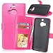 Produktbild Nancen HTC One M9 Plus (5,2 Zoll) Lederhülle Neu Style Acht Farbe Weich PU Flip Case Ledertasche / Schutz Etui, Einfach Vintage Kollektion Karten Slot Foto Wallet Hülle Handy Tasche Zubehör