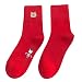 Produktbild YWLINK Winter Frauen Warme Rote Baumwolle Stickerei Socken Damen Weihnachtsgeschenk Mode