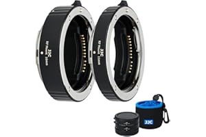 JJC Przedłużacz AF Auto Focus (11 mm 16 mm), ekspozycja TTL do aparatów Canon RF Mount EOS R10 R7 R6 R5 R RP DSLR do zbliżenia fotografii makro z korpusem i tylnym pokrowcem na obiektyw