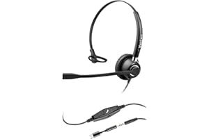 Weatwo 3.5mm Headset with Microphone for Laptop, USB-C/3.5mm Jack 2-in-1 PC Headset, Wired & Noise Cancelling Headphone with In-Line Control for Call Centers, Skype, Zoom, Home Office, Online Chat