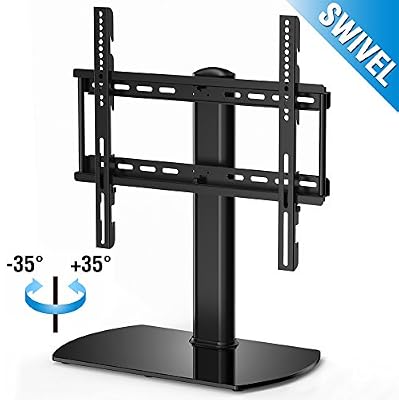 Fitueyes Support TV Pied Pivotant Meuble Télé pour TV LED PC Ecran de 32 pouce à 50 pouce TT104501GB