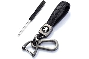 BIGROUP Porte-clés en cuir véritable pour clés de voiture - Crochet en métal anti-rouille pour hommes et femmes