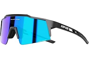 KAPVOE Gafas de Ciclismo Polarizadas con 1 Lente O 4 Lentes Intercambiables TR90 Gafas de Sol Deportivas Hombres Mujeres K9023