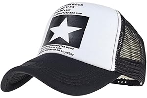 Joligiao Cappellino con Visiera Estivo Ricamato Uomo Trucker cap Berretto da Baseball in Rete con Chiusura a Scatto Regolabile