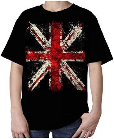London Kid's Union Jack Distressed T-Shirt Black