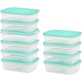 Checkmart [10 Packs Snap-On Airtight containers with Lids 1000ml (1 Litre) Food Storage Containers, Meal Prep containers with