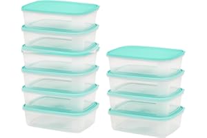 Checkmart [10 Packs Snap-On Airtight containers with Lids 1000ml (1 Litre) Food Storage Containers, Meal Prep containers with lids- Leak Proof Microwave Freezer Dishwasher Safe Reusable