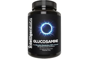 INTELLIGENT LABS Complexe de sulfate de glucosamine à triple concentration 1500 mg, avec boswellia, chondroïtine, HARSAH et curcuma