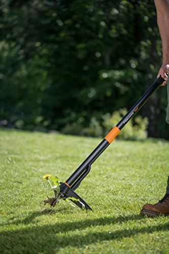 Fiskars Unkrautstecher, Länge 1 m, Rostfreie Stahl-Arme/Kunststoff-Griff, Schwarz/Orange, Xact, 1020126 - 8