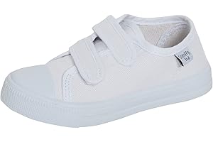 SCRUFFYTED Kids Canvas Shoes Boys Trainers Girls Pumps Unisex Easy Fasten Plimsolls Casual Shoes