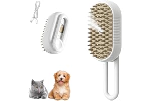 Mr.Twinklelight Cat Steamy Brush, 3-in-1 Cat Brush, Massage Steam Brush, Self-Cleaning Cat Dog Brush, Rechargeable, Cat Grooming Brush for Cats and Dogs, Eliminates Flying Hair