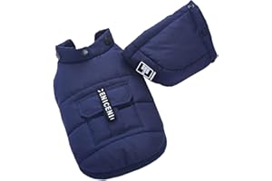 ZESLIV Hunde Daunenjacke Hundemantel Kapuzenjacke Haustier Hundejacke Hunde Thermo Jacke Winterweste Dunkelblau
