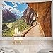 Produktbild Tapisserie Beautiful Scenery National Park Autumn Angel Trail Park National Fall Colorful Hiking Landscape Scenery Trail Decorative Tapestry,50X60 Inches Wall Hanging Tapestry for Bedroom Living Roo