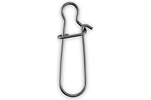 Alwonder Lot de 50 Agrafe Double Fabriqué en INOX Pêche Double Snap Permettent Changer Montages ou Leurres Facilement et Êviter Les Vrillages de Ligne Posséder Une Bonne Traction