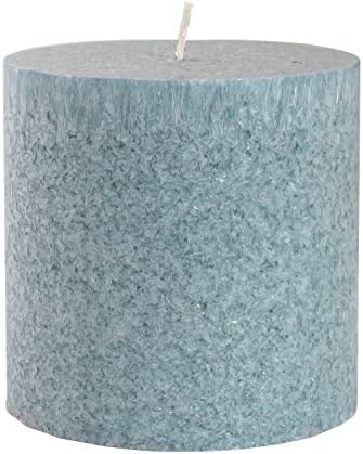 Scented pillar candles - vegetable wax candle/bio candle, cream, 7.5 x 10 cm, 60 hour burn time, fragrance: Ocean Breeze best natural pillar candles with scent., blue, 10 x 10 cm