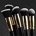 Annengjin®Professional Makeup Brush Set 10PCS (10pcs-Balck+Gold)