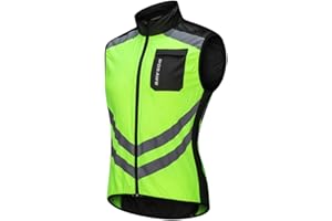 WOSAWE Gilet da ciclismo da uomo leggero impermeabile moto vento cappotto riflettente corsa alpinismo abbigliamento sportivo