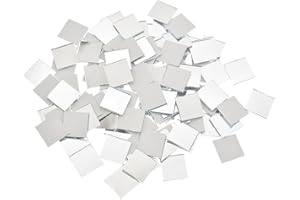 LUXYLEI 100 Pcs Mini Glass Mirrors Mosaic Tiles, Self Adhesive Mirror Tiles Mirror Mosaic Stickers Tiles Mirror Sheets for DIY Craft Decoration