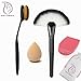 Start makers® Oval Makeup Brush Toothbrush Curve Foundation Brushes- Pro Large Fan Makeup Powder Brush - Face Contour Blusher Highlighter Bronzer Set - Cosmetics Brushes Cleaner Glove - Makeup Sponge