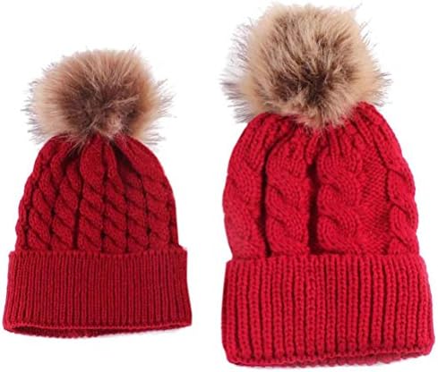 Mom and Baby Hat,Eenkula Cute New Toddlers Baby Winter Warm Mom and Baby Knitting Outside Keep Warm Hat