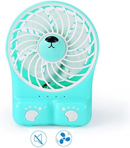 Portable USB Mini Fan, FTUNG Desktop Tabletop Portable Rechargeable Electric Quiet Fan with Upgrade Long-Last 1200mAh Battery, Personal Cooling for Office,Traveling,Boating,Hiking,Baby Stroller,Fishing,Camping,Backpack,Car Use,Outdoor or Desktop, 3 Speeds (Blue)