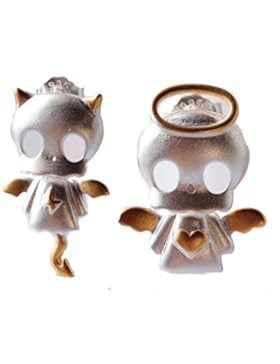 silber ohrstecker klein engel teufel stecker süsses pärchen